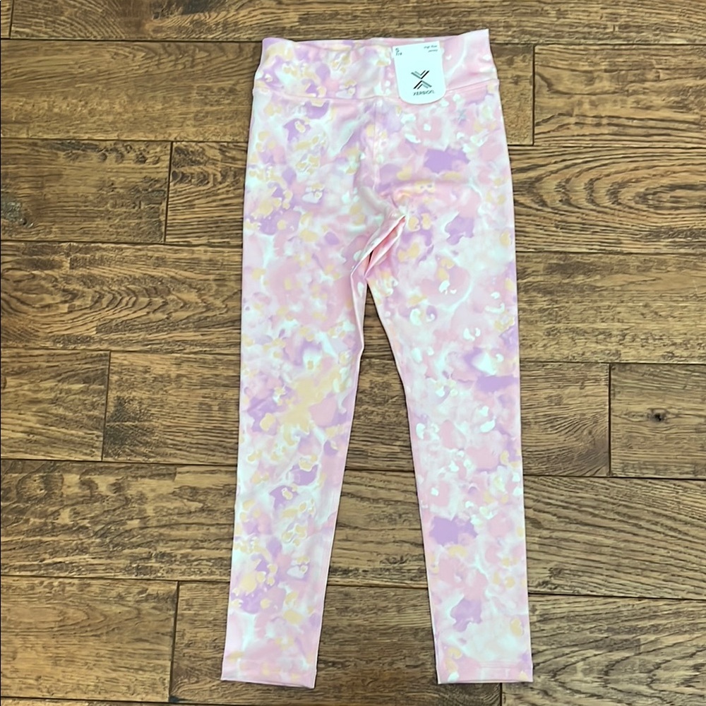 Xersion Pink and Purple Leggings with Elastic Waistband